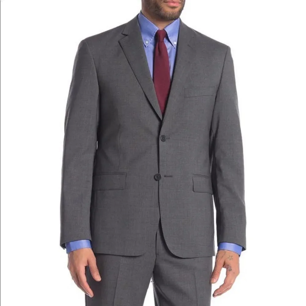 JB Britches Suit Jacket Logan Grey Crossbone Two Button Notch Lapel Size 38S